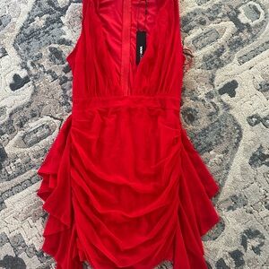 Fashion Nova Vibrant Red Mini Dress